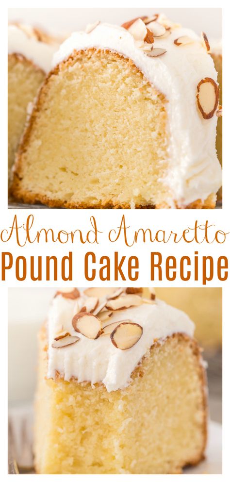 Almond Amaretto Pound Cake Recipe - Baker by Nature Amaretto Pound Cake Recipe, Amaretto Pound Cake, Amaretto Cream, Amaretto Cake, Almond Pound Cakes, Baker By Nature, Pound Cake Recipe, Pound Cakes, Bundt Cakes Recipes