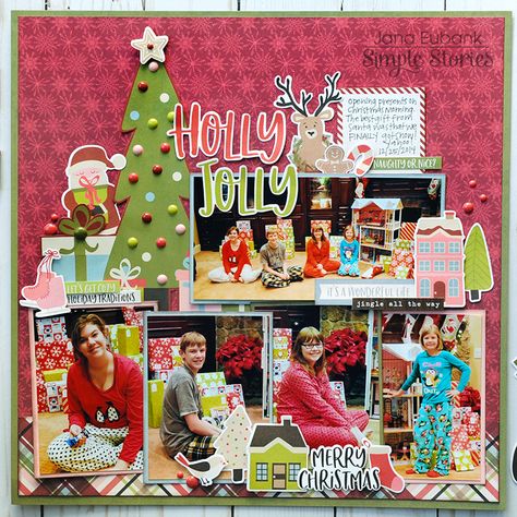 Holly Jolly - Scrapbook.com Christmas Layout, Christmas Scrapbook Pages, Christmas Scrapbook Layouts, Holiday Scrapbook, Christmas Layouts, Holly Jolly Christmas, Jolly Holiday, Jolly Christmas, Christmas Scrapbook