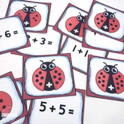 Ladybug Addition Math Game Ladybug Addition, Kindergarden Math, Free Sight Word Games, Doubles Addition, April Ideas, Math Addition Games, Winter Science Experiments, Addition Flashcards, Word Games For Kids