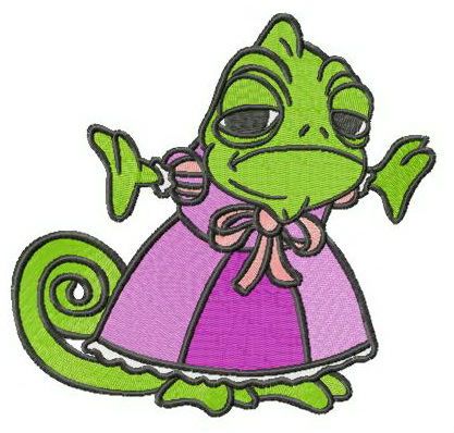 Rapunzel Chameleon, Tangled Rapunzel And Flynn, Rapunzel And Flynn Rider, Rapunzel Drawing, Tangled Painting, Bernina Embroidery Machine, Embroider Ideas, Clothes Embroidery, Rapunzel And Flynn