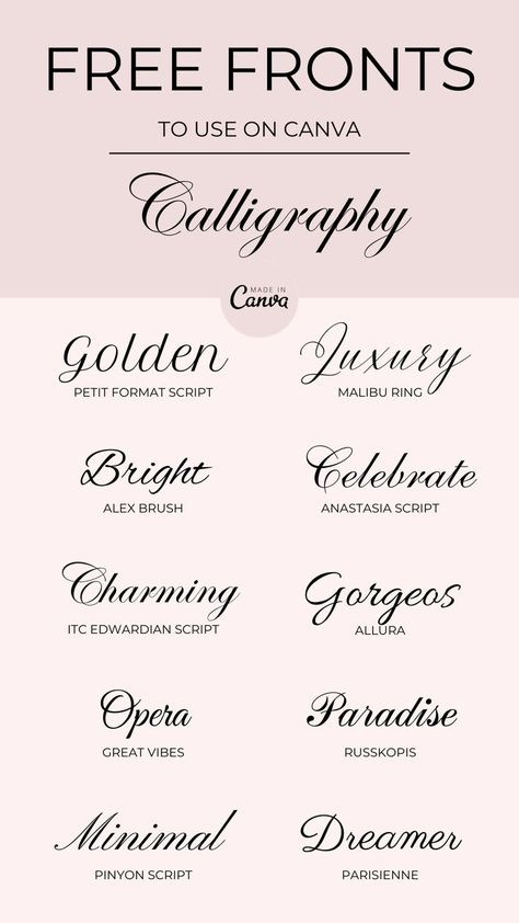 Enhance your design with these free calligraphy-style fonts, perfect for your creations on Canva! 🖋️💕 Download them for free and add a touch of elegance to every project. ✨ Ready to explore more choices? Head over to this Etsy shop for a diverse collection of pre-made templates, from gift cards to wedding invitations. 🎨🔗 Don't wait, start creating with style now! #ElegantDesign #CanvaFreebies #EtsyShop #FreeFontsCanva #Calligraphy Elegant Fonts Free, Font Canva Lettering, Caligraphy Font, Typographie Inspiration, Free Calligraphy Fonts, Business Fonts, Free Commercial Fonts, Groovy Font, Halloween Fonts