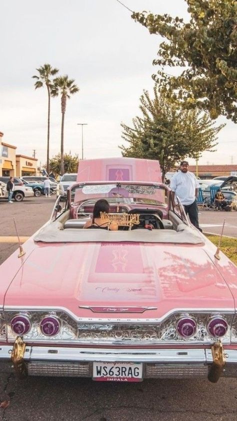 Lowrider Model Cars, Lowrider Trucks, Pink Cadillac, Pimped Out Cars, Girly Car, Lowrider Cars, Pink Car, Classy Cars, Fancy Cars