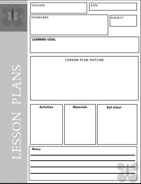 Lesson Plan Template EDITABLE | Etsy Preschool Blank Lesson Plan Template, Free Lesson Plan Template Editable, Montessori Lesson Plans Template, Middle School Lesson Plan Template, Highschool Teaching, Lesson Organization, Delta Work, Montessori Lesson Plans, Plan Book Template