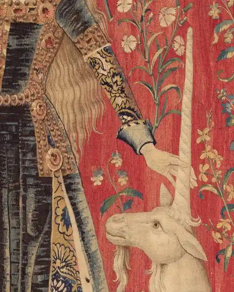 The Starless Sea, The Lady And The Unicorn, Lady And The Unicorn, Asthetic Pics, Unicorn Tapestry, Unicorn Tapestries, Witch Core, Medieval Tapestry, Last Unicorn