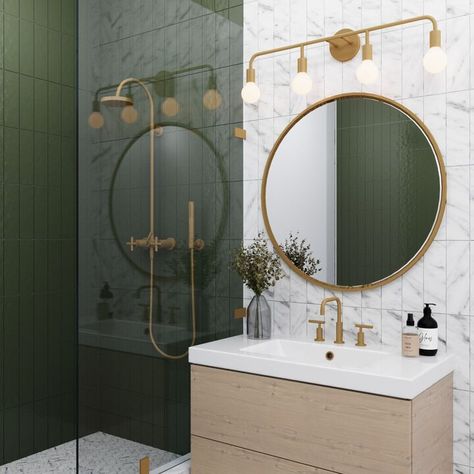 Brass bathroom fixtures