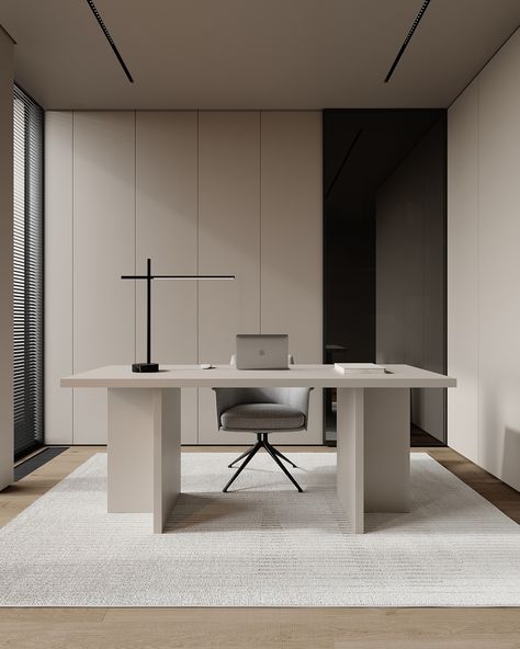 Minimalist Home Office, Office Interior Design Modern, Study Room Design, Minimalist Desk, Minimalist Office, Modern Office Design, 아파트 인테리어, Bureau Design, Small Home Office