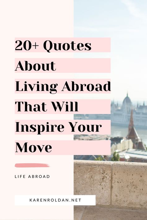 It’s easy to think that living abroad is bliss, but sometimes it is twice as hard especially when you’re alone. It is worth it, though! If you are contemplating whether you should start your life abroad, then these quotes about living abroad might help inspire your dreams! Life Abroad Quotes, Quotes About Living Abroad, Moving Abroad Quotes, Live Abroad Quotes, Quotes About Living, Experience Quotes, Caption For Girls, Anniversary Message, Moving On In Life