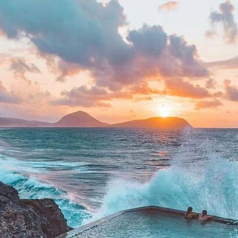 Hawaii on Instagram: "🌈 Black Point Pool is a 40 by 25 feet fenced-in pool surrounded by lava rocks in one of the most affluent neighborhoods on Oahu. During high tide, ocean waves crash into the pool, filling it up. 🌅🌊🧡✨ ➖➖➖➖➖➖➖➖➖➖➖➖➖ ➢ Follow » @Visit.Hawaii ➖➖➖➖➖➖➖➖➖➖➖➖➖ ➢ Follow » @HawaiiTag ➖➖➖➖➖➖➖➖➖➖➖➖➖ ➢ Photo » @ unknown / DM for credit ➖➖➖➖➖➖➖➖➖➖➖➖➖" Visit Hawaii, Tide Pools, High Tide, Lava Rock, Ocean Waves, Oahu, The Pool, Fence, Hawaii