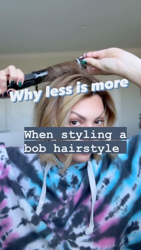 Newport Beach Hairstylist colorist & extensions | Quick and easy undone waves Remember the words “undone” and “messy” it doesn’t have to be perfect 👌🏼 It’s not supposed to be I did the… | Instagram Styling A Bob Haircut Tutorial, How To Curl A Bob Haircut Hair Tutorials, Lob Vs Bob Haircut, Curling A Short Bob, Curling Bob Hair, Curling Bob Hair Tutorials, How To Curl A Short Bob, Curling A Bob, How To Curl Bob Haircut