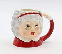 Mrs Claus Kitchen Decorations, Painted Ceramic Mug, Makeup Mask, Bubbly Personality, Holiday Kitchen Decor, Santa Decorations, Holiday Mug, Santa Mugs, Cute Mug