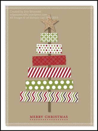 Digital Washi Tape Christmas Tree Card by WIP Paper Crafts - Cards and Paper Crafts at Splitcoaststampers Washi Tape Christmas Tree, Tape Christmas Tree, Washi Tape Christmas, Joulun Aika, Digital Washi, Christmas Tree Card, Washi Tape Cards, Homemade Christmas Cards, Christmas Card Crafts