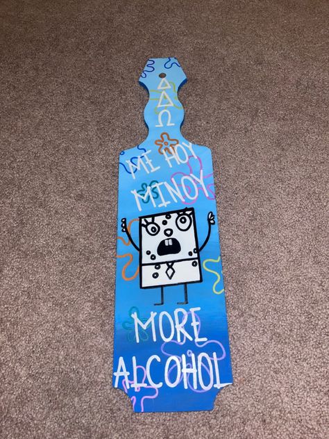 SpongeBob SquarePants 21st Birthday Sorority/ Fraternity Paddle 21st Sorority Paddles, 21st Birthday Paddle Sorority, Sorority Paddles Ideas Unique, 21 Paddle Sorority, Paddle Ideas Sorority, Alpha Delta Pi Canvas, 21 Paddle, 21st Paddle, Paddle Sorority Big