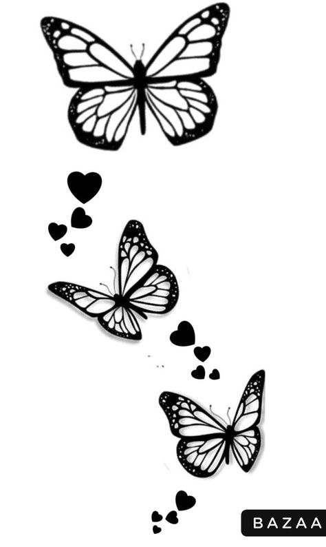 Butterfly Tattoos For Women Stencil, Simple Black Butterfly Tattoo, Tattoo Of Butterflies, Butterfly With Lily Tattoo, Butterfly Sleeves Tattoo, Butterfly Side Tattoo Rib Cage, Small Butterfly Arm Tattoo, 2000s Butterfly Tattoo, Leg Tattoo Stencils For Women