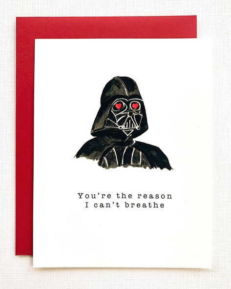 Darth Vader Funny, Nerdy Valentines, Saint Valentin Diy, Valentines Bricolage, Star Wars Valentines, Funny Valentines Cards, Funniest Valentines Cards, Valentine's Day Quotes, My Funny Valentine