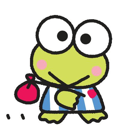 Keroppi White Background, Keroppi Png, Keroppi Pfp, Laugh Sticker, Waving Gif, Sanrio Love, Sanrio Things, Spotify Ideas, Calm Love