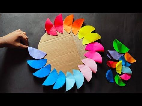 Very Unique Wall Hanging Craft Idea | Easy Home decoration ideas - YouTube in 2022 | Diy crafts for kids easy, Crafts, Wall hanging crafts Diy Wall Hanging Crafts For Kids, Wall Hanging Easy Craft, How To Make Wall Hanging With Paper, Home Decor Ideas Paper Diy Crafts, Unique Wall Hanging Ideas, Easy Wall Hanging Ideas For Kids, Circle Paper Craft, Paper Crafts Flowers Easy, Wall Decoration Ideas With Paper Craft