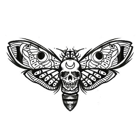 Deaths head Sunday Moth Tattoo Design, Color Sheets, Muster Tattoos, Moth Tattoo, Tattoo Stencil Outline, Outline Drawing, Tattoo Life, Tshirt Ideas, Tattoo Outline