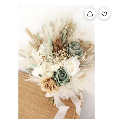 Grey Pampas, Sage Green Wedding Theme, Pampas Bouquet, Taupe Wedding, Grass Bouquet, Pampas Grass Bouquet, Tan Wedding, Green Themed Wedding, Field Flowers