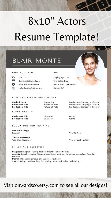 Modern Actor Resume Template Acting Resume Template Beginner, Actor Resume Template No Experience, Actor Resume, Acting Resume Template, Simple Resume Format, Acting Resume, Accountant Resume, Medical Resume, Acting Techniques