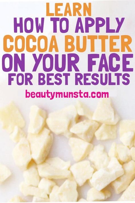 Cocoa Butter Recipes, Shea Butter Lotion Bars, Natural Beauty Hacks, Face Cream Recipe, Homemade Face Moisturizer, Raw Cocoa Butter, Lotion Bars Recipe, Pure Cocoa Butter, Shea Butter Lotion