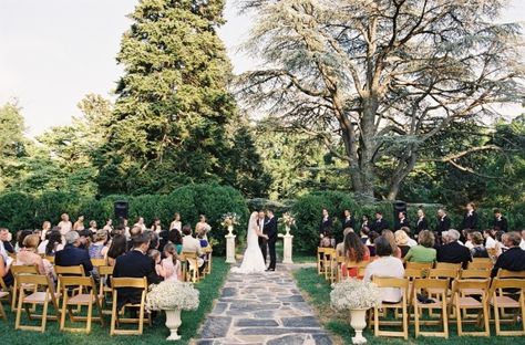 Wonderful shot of a romantic ceremony at Rust Manor House Leesburg, VA! Elisa Bricker Photography. Rust Manor House, Romantic Ceremony, House Gardens, Manor Wedding, The Vault, Virginia Weddings, Father Of The Bride, Manor House, Romantic Wedding