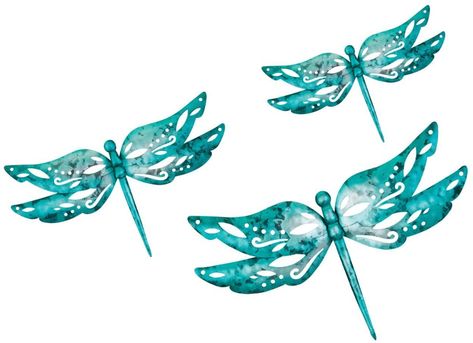 Regal Art & Gift Capri Dragonfly Wall Décor Set of 3-Blue. Indoors or out these will make you smile. Kitchen Metal Wall Art, Dragonfly Wall Decor, Metal Flower Wall Decor, Black Metal Wall Art, Navy Blue Wall Art, Dragonfly Decor, Blue Wall Decor, Blue Dragonfly, Wall Decor Metal