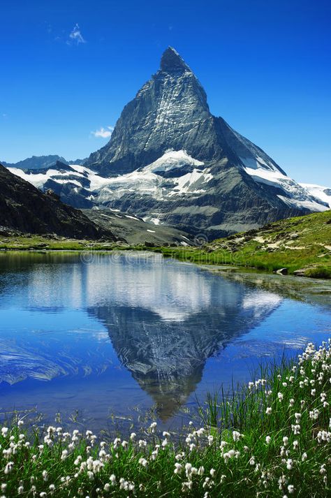 Matterhorn. The Matterhorn behind a beautiful lake , #AFF, #Matterhorn, #beautiful, #lake #ad Magic Places Fantasy Dreams, Matterhorn Mountain, Magical Landscape, Mountain Landscape Photography, Scenic Pictures, Mystical Places, Mountain Painting, Belle Nature, Image Nature