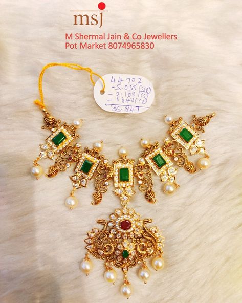 Gold Necklace Designs Latest, South Jewellery, 22k Gold Necklace, Indian Designs, Choker Designs, Antique Bridal Jewelry, Gold Wedding Jewelry, Antique Gold Jewelry, Gold Bead Necklace