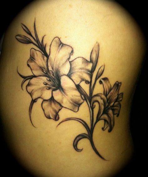 August birth flower tattoo Flower Tattoo Black And White, Gladiolus Flower Tattoo, Flower Tattoo Black, Larkspur Flower Tattoos, August Flower Tattoo, Tattoo Hd, Gladiolus Flower Tattoos, Rose Tattoo Black, Girl Flower Tattoos