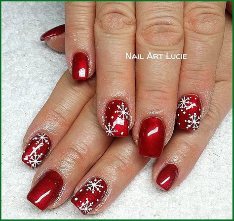 https://www.newchic.com/nail-art-c-3999/?p=E2041646615803202029&utm_campaign=affcenter&utm_content=&site=23&cat_id=3999 Gel Nail Designs Short Nails New Year, Red And White Snowflake Nails, Christmas Winter Nails Gel, Tartan Punk, Snowflake Nail, Snowflake Nail Art, Fingernail Designs, Christmas Gel Nails, Christmas Nails Acrylic