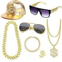 90s Hip Hop Costume, Rapper Sunglasses, Hip Hop Costumes, Bracelet Rings, Accessories Outfit, Rapper Outfits, Flat Top Sunglasses, Gold Costume, Top Sunglasses