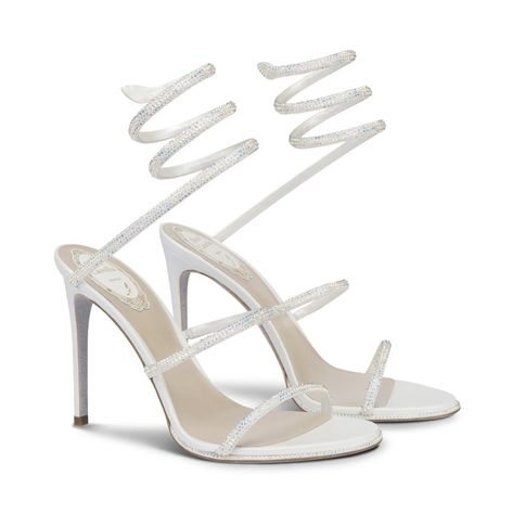 Sandals Summer 2023, Ivory Sandals, Grey Sandals, Elegant Branding, Crystal Sandals, Rhinestone Fashion, Jeweled Sandals, Crystal Shoes, Rene Caovilla