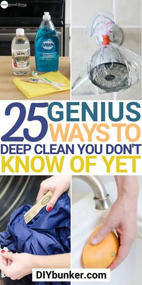 Ways To Deep Clean Your Home, Deep House Cleaning Hacks, How To Clean Everything In Your House, Cleaning Hacks New House, Hacks For Cleaning House, Things To Deep Clean In Your House, At Home Cleaning Products, Deep Clean House In One Month, Natural Cleaning Hacks Tips And Tricks