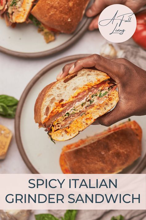 Spicy Sandwich Recipes, Italian Grinder Sandwich, Italian Sandwich Recipes, Italian Grinder, Spicy Sandwich, Salami Sandwich, Grinder Sandwich, Sandwiches Recipes, English Afternoon Tea