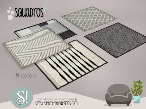 SIMcredible!'s Squadros rug Sims 4 Cc Mats, Sims 4 Simcredible Cc, Sims Rugs, The Sims Resource Sims 4 Furniture, Rugs Sims 4 Cc, Sims4 Rugs, Sims 4 Rugs Cc, Sims 4 Cc Furniture Living Rooms, Sims Furniture