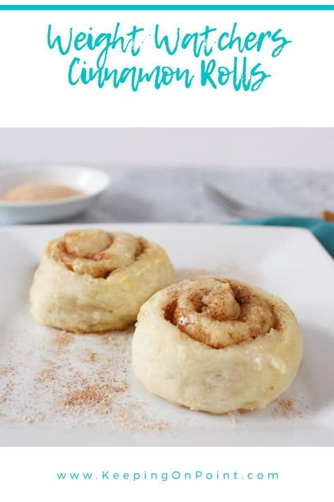 Weight Watchers Cinnamon Rolls - only 2 points each for blue, green and purple! Ww Treats, Weight Warchers, Ww Deserts, Two Ingredient Dough, Ww Sweets, Light Eating, Keeping On Point, Weigh Watchers, Ww Breakfast