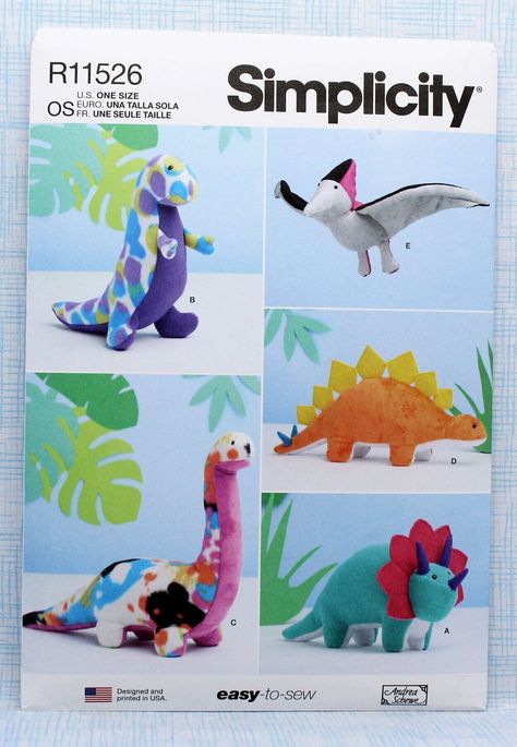 Dinosaur Sewing Pattern, Dinosaur Sewing, Sewing Pattern Shop, Soft Toy Patterns, Dinosaur Plush, Dinosaur Pattern, Simplicity Sewing, Dinosaur Toys, Simplicity Sewing Patterns