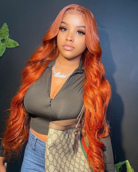 Burnt Orange Hair, Baddie Hair, Coloured Hair, Human Wigs, Fake Hair, Brazilian Remy Hair, Hair Coloring, Body Wave Wig, Body Wave Hair