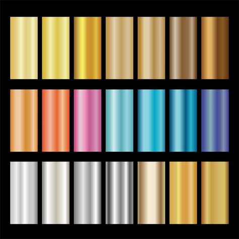 Metallic Colours Palette, Metallic Palette Color, Metal Pallete Color, Metallic Colors Palette, Metallic Color Palette Colour Schemes, Metalic Color Pallete, Metal Color Palette, Metallic Color Palette, Color Art Lessons