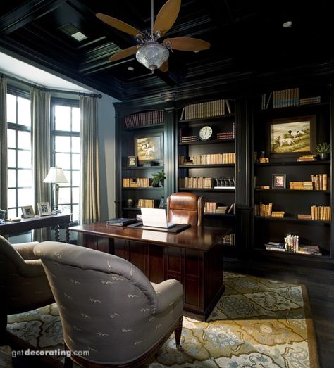 office layout Wallpapering Ceilings, Wallpapered Ceilings, Home Office And Library, Texture Ceiling, Castle Office, Office And Library, Wallpapered Ceiling, Black Stained Wood, Wallpaper Feature