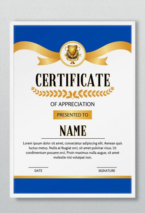 Awards Certificates Design, Free Printable Certificate Templates, Certificate Images, Certificates Template, Free Printable Certificates, Appreciation Certificate, Gallery Frame Set, Flex Banner Design, Flex Banner