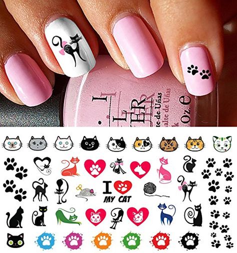 Dream Catcher Nail Art, Music Note Nails, Paw Print Nails, Dream Catcher Nails, Flamingo Nails, Cat Nail Art, America Nails, Nail Art Halloween, Cat Nail