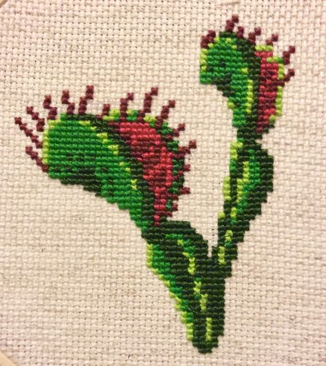 Venus Fly Trap Cross Stitch, Plant Cross Stitch Pattern, Ray Core, Tyler Core, Snitches Get Stitches, Fly Trap, Venus Fly Trap, Iron Beads, Stitch Ideas