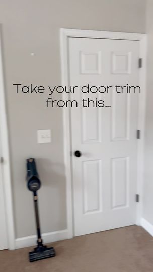 173K views · 7.5K reactions | DIY door trim tutorial This is a super simple way to update the trim around your doors and windows if you’re wanting a more custom look! It’s cost efficient, uses only straight, simple cuts, and is easy to install making this a beginner friendly DIY project! #diy #diyprojects #diytrim #doortrim #simplediy #beginnerfriendly #beginnerdiy #budgetfriendly #diytutorial #tutorials #homeprojects #roommakeover #craftsmanstyle #diyhome #diyhomeprojects #beforeandafterhomeedition #beforeandafterhome #bedroomideas #homeupdates #homeupgrades #simpletutorial DIY, simple diy projects, home updates, door trim tutorial, beginner diy, budget friendly, home improvement | Katie Sharpe | DIY Tutorials | Home Decor | Interior Design | Jon Mero & LÒNIS · Feels This Good Update Door Trim, Interior Doors And Trim Ideas, How To Update Interior Doors, Den Renovation Ideas, Simple Door Trim, Door Update Diy, Diy Door Frame, Door Trim Styles, Diy Door Trim