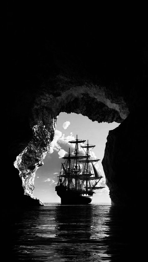 The Black Pearl Ship Wallpaper, Black Pearl Ship Wallpaper, Black Pearl Aesthetic, Black Sails Aesthetic, Dark Nautical Aesthetic, Youtube Image, Black Pearl Ship, Pirate Ship Art, Siren Core