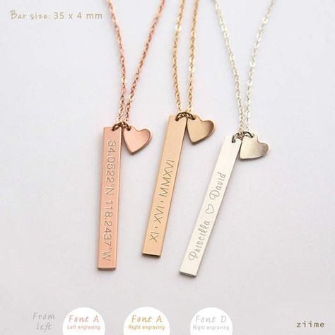 Etsy Vertical Bar Necklace, Bar Drop, Nameplate Necklace, Bridesmaid Gift, Silver Bar Necklace, Rose Gold Basters, Necklace Bar, Rose Gold Bar, Vertical Bar Necklace, Silver Bar Necklace, Vertical Bar, Necklace Rose Gold, Nameplate Necklace, Gold Bar Necklace