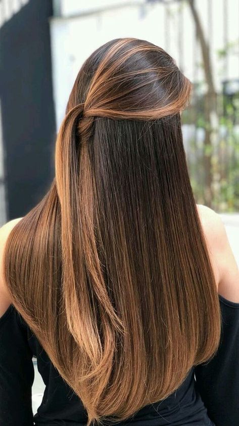 Hairstyles Beginners, Brown Hair Balayage, Long Brown Hair, Brown Blonde Hair, Long Straight Hair, Beautiful Long Hair, Hair Inspo Color, Brunette Hair, Ombre Hair