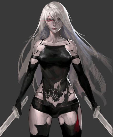 Nier Automata A2, A2 Nier, 2b Nier Autómata, Nier Automata, The Legend Of Zelda, Kingdom Hearts, Splatoon, White Hair, Game Character