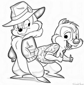 Chip And Dale Coloring Pages, Chip And Dale Tattoo Ideas, How To Draw Cartoon Characters Step By Step, Chip And Dale Tattoo, Chip And Dale Rescue Rangers, Illusion Tattoo, Famous Cartoon Characters, Pink Panther Cartoon, Bioshock Art