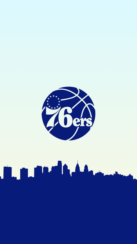 NBA Basketball Team Philadelphia 76ers Desktop Background. Basketball Wallpaper in a Skyline, it's a free Philadelphia 76ers phone wallpaper. Sixers Wallpaper, 76ers Wallpaper, Ncaa Basketball Team, Wallpaper Nba, Background Basketball, 76ers Logo, Basketball Logo Design, Nba Logos, Basketball Artwork